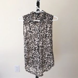 Animal Print Chiffon Blouse
